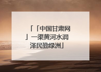 「中国甘肃网」一渠黄河水润泽民勤绿洲