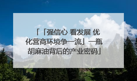 「强信心 看发展 优化营商环境争一流」一瓶胡麻油背后的产业密码