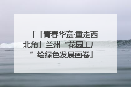 「青春华章·重走西北角」兰州“花园工厂”绘绿色发展画卷