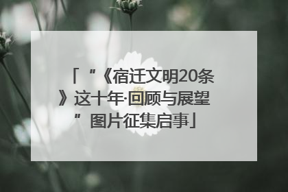 “《宿迁文明20条》这十年·回顾与展望”图片征集启事