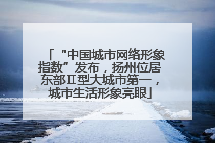 “中国城市网络形象指数”发布，扬州位居东部Ⅱ型大城市第一，城市生活形象亮眼