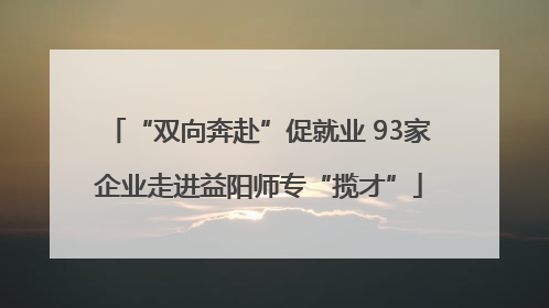 “双向奔赴”促就业 93家企业走进益阳师专“揽才”