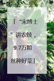 “宋博士”讲农技，9.7万粉丝种好菜