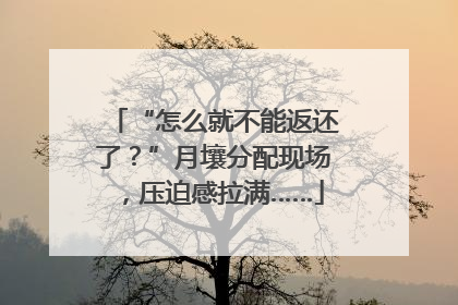 “怎么就不能返还了？”月壤分配现场，压迫感拉满……