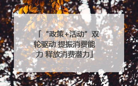 “政策+活动”双轮驱动 提振消费能力 释放消费潜力