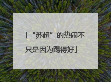 “苏超”的热闹不只是因为踢得好