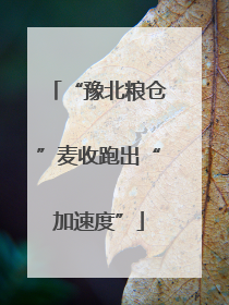 “豫北粮仓”麦收跑出“加速度”
