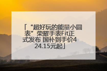 “超好玩的能量小圆表”荣耀手表Fit正式发布 国补到手价424.15元起