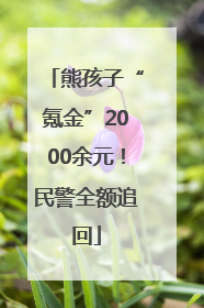 熊孩子“氪金”2000余元！民警全额追回