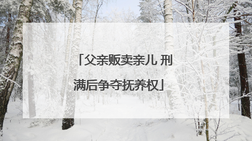 父亲贩卖亲儿 刑满后争夺抚养权