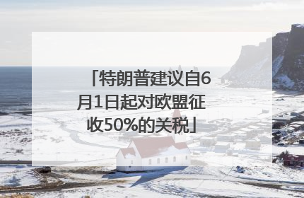 特朗普建议自6月1日起对欧盟征收50%的关税
