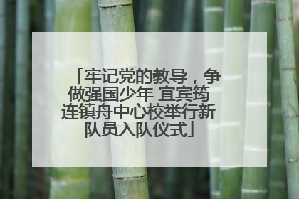 牢记党的教导，争做强国少年 宜宾筠连镇舟中心校举行新队员入队仪式
