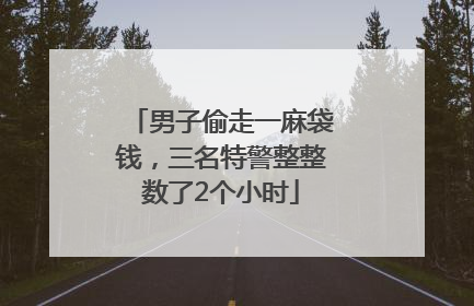 男子偷走一麻袋钱，三名特警整整数了2个小时