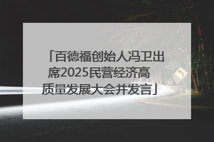 百德福创始人冯卫出席2025民营经济高质量发展大会并发言