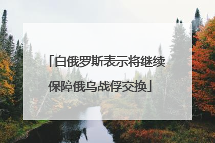 白俄罗斯表示将继续保障俄乌战俘交换