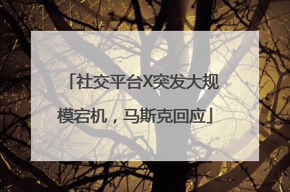 社交平台X突发大规模宕机，马斯克回应