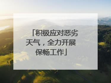积极应对恶劣天气，全力开展保畅工作