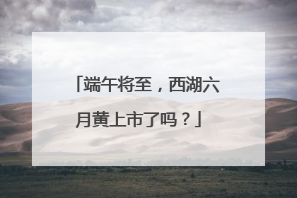 端午将至，西湖六月黄上市了吗？