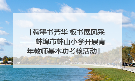 翰墨书芳华 板书展风采——蚌埠市蚌山小学开展青年教师基本功考核活动
