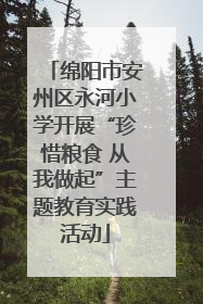 绵阳市安州区永河小学开展“珍惜粮食 从我做起”主题教育实践活动