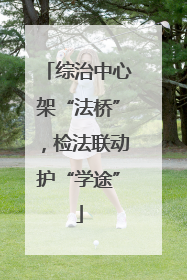 综治中心架“法桥”，检法联动护“学途”