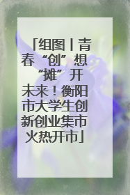组图丨青春“创”想 “摊”开未来！衡阳市大学生创新创业集市火热开市