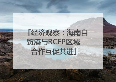 经济观察：海南自贸港与RCEP区域合作互促共进
