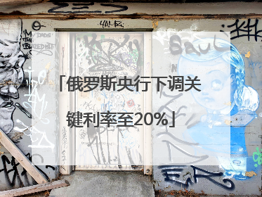 俄罗斯央行下调关键利率至20%