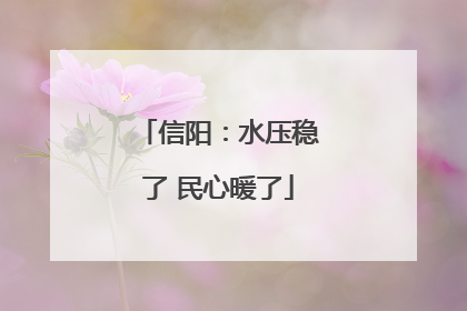 信阳：水压稳了 民心暖了