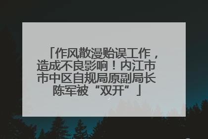 作风散漫贻误工作，造成不良影响！内江市市中区自规局原副局长陈军被“双开”