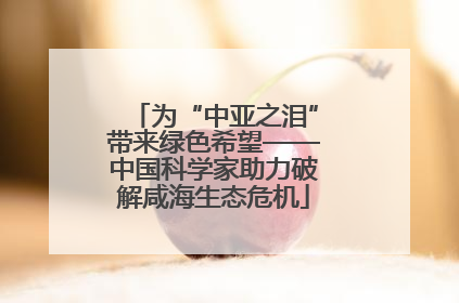 为“中亚之泪”带来绿色希望——中国科学家助力破解咸海生态危机