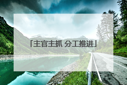 主官主抓 分工推进