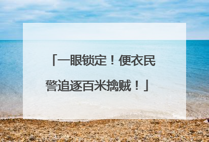 一眼锁定！便衣民警追逐百米擒贼！