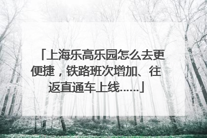 上海乐高乐园怎么去更便捷，铁路班次增加、往返直通车上线……