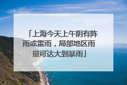 上海今天上午阴有阵雨或雷雨，局部地区雨量可达大到暴雨
