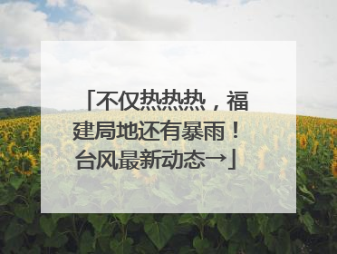 不仅热热热，福建局地还有暴雨！台风最新动态→