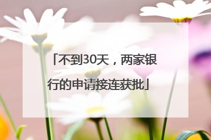 不到30天，两家银行的申请接连获批