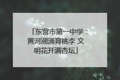 东营市第一中学：黄河潮涌育桃李 文明花开满杏坛