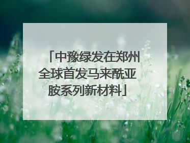 中豫绿发在郑州全球首发马来酰亚胺系列新材料