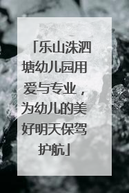 乐山洙泗塘幼儿园用爱与专业，为幼儿的美好明天保驾护航