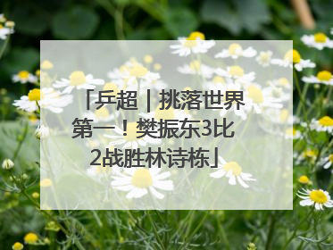 乒超｜挑落世界第一！樊振东3比2战胜林诗栋