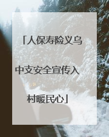 人保寿险义乌中支安全宣传入村暖民心