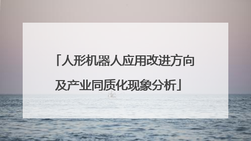 人形机器人应用改进方向及产业同质化现象分析