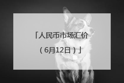 人民币市场汇价（6月12日）