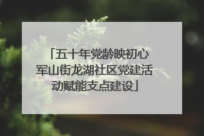 五十年党龄映初心 军山街龙湖社区党建活动赋能支点建设