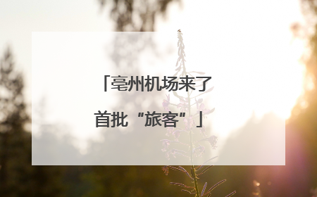 亳州机场来了首批“旅客”
