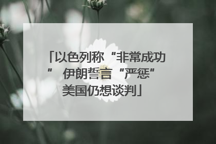 以色列称“非常成功” 伊朗誓言“严惩” 美国仍想谈判