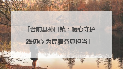 台前县孙口镇：暖心守护践初心 为民服务显担当