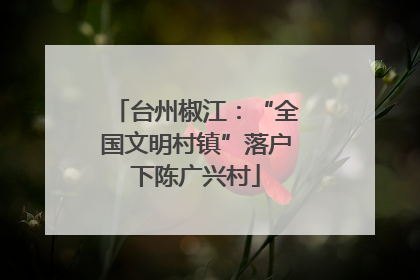 台州椒江：“全国文明村镇”落户下陈广兴村