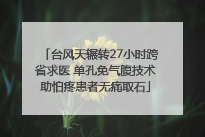 台风天辗转27小时跨省求医 单孔免气腹技术助怕疼患者无痛取石